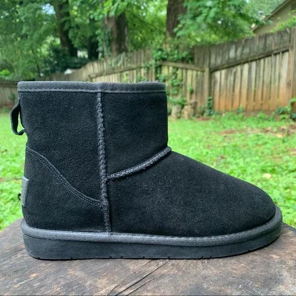 ZGR Classic Winter black suede snow ankle boots 7 - Picture 12 of 16